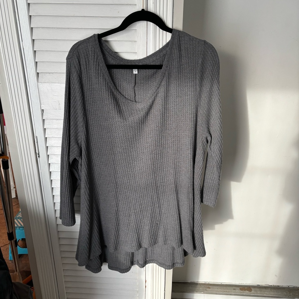 Waffle knit sweater